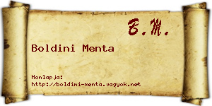 Boldini Menta névjegykártya
